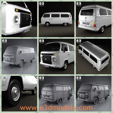 3d model the minibus in 2012 - This is a 3d model of the minibus in 2012,which is large and looks great and cool.The model is easy to be modified or removed and standard parts are easy to be replaced.