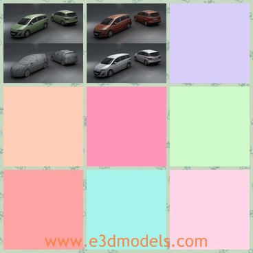 3d model the minivan - This is a 3d model of the minivan,which is large and spacious.The model is made with engines.
