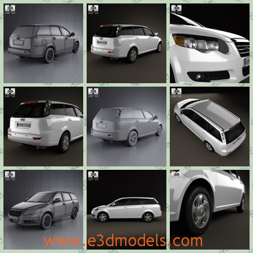 3d model the minivan in 2012 - This is a 3d model of the minivan in 2012,which is modern and popular.The model has large room inside.