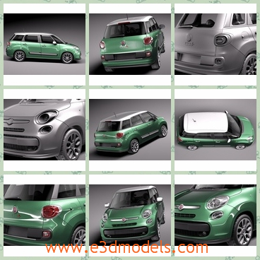3d model the minivan in Italy - This is a 3d model of the minivan in Italy,which was made in 2014 and the car is the hatchback car in the brand.