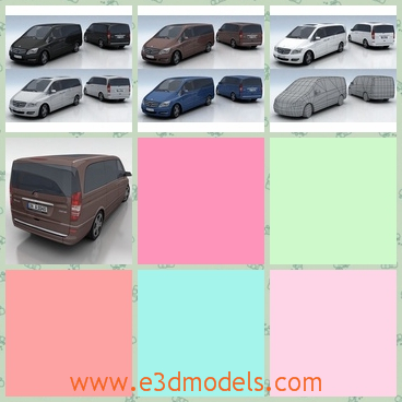 3d model the minivan of Benz - This is a 3d model of the minivan of Benz,which is famous and modern.The model is practical and made in high quality.