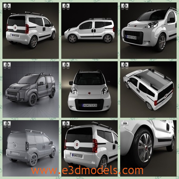 3d model the minivan of Italy - This is a 3d model of the minvan of Italy,which was made in 2011 and the car is whtie.The model is spacious and large.