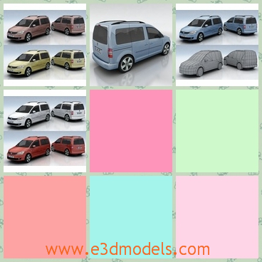 3d model the minivan of Volkswagen - This is a 3d model of the minivan of Volkswagen,which is the electric type and the car of the brand is famous around the world.