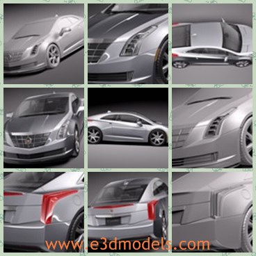 3d model the modern cadillac - This is a 3d model of the modern and luxury Cadillac,which is popular and expensive.The shape is fine to see.