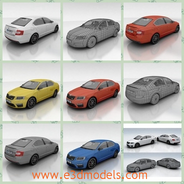 3d model the modern car in different colors - This is a 3d model of the modern car in different colors,which is modern and special.The model is a famous brand in the world.