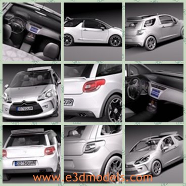 3d model the modern car made in France - This is a 3d model of the modern car made in France,which is large and made with good quality.