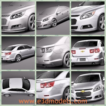 3d model the modern car of Chevrolet - This is a 3d model of the modern car of Chevrolet,which is charming and attractive.The model is made in 2014.