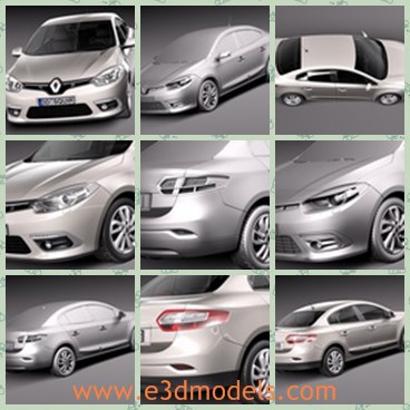 3d model the modern car of Renault - This is a 3d model of the modern car of Renault,which is new and made in France.The model is famous and popular in the world.