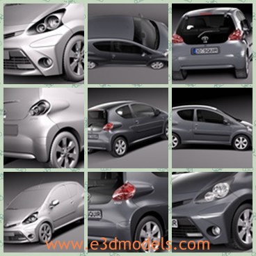3d model the modern car of Toyota - This is a 3d model of the modern car of Toyota,which is shining and charming around the world.The model was made in 2013 and popular among young people.