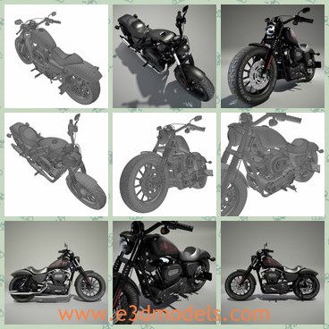 3d model the modern motorcycle - This is a 3d model of the modern motorcycle,which is black and popular among young people.