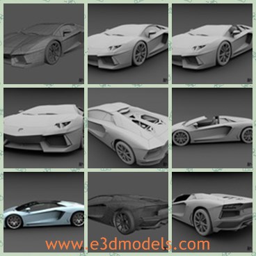 3d model the modern sports car - This is a 3d model of the modern sports car,which is fast and modern.The model has two doors.