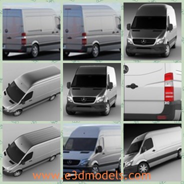 3d model the modern van - This is a 3d model of the moden can,which is large and popular.The model is made with high quality.
