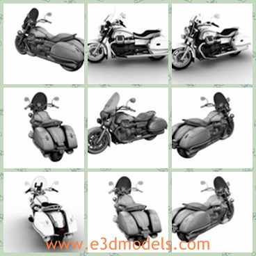 3d model the motorcycle - This is a 3d model of the motorcycle,which ensures compatibility from that version onwards.The geometry is mostly comprised of quads.