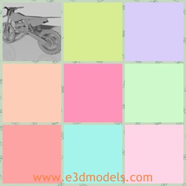 3d model the motorcycle - This is a 3d model of te motorcycle,which contains the chain,the spokes,the brakes,the lines,the gears,the suspension and the frame.