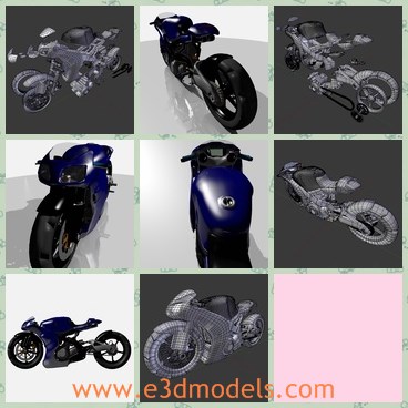 3d model the motorcycle - This is a 3 model of the motorbike with custom design.The model is great and most young people like to own it.