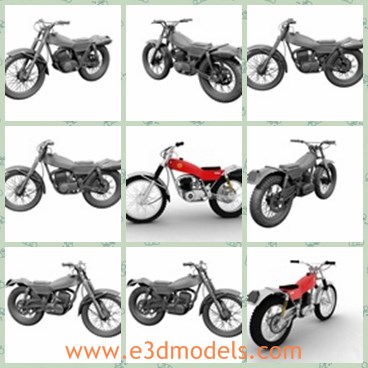 3d model the motorcycle - This is a 3d model of the classic motorcycle,which was made in 1970 in Spanish.The objects are properly named for their easy identification.