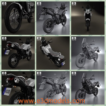 3d model the motorcycle in 2012 - This is a 3d model of the motorcycle in 2012,which is modern and made in Japan,which is black and all main parts are presented as separate parts therefore materials of objects are easy to be modified or removed.