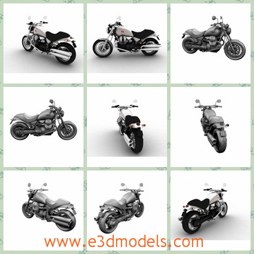 3d model the motorcycle in Italy - This is a 3d model of the motorcycle in Italy,which is black and cool.The model is popualr amongst the young.