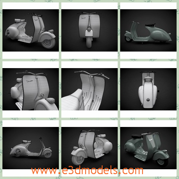 3d model the motorscooter of Italy - This is a 3d model of the motorscooter of Italy,which is the famous Italian vintage in the world.
