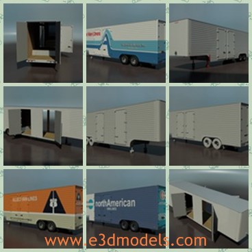 3d model the moving van - This is a 3d model of the moving van,which is very detailed, doors open and has an interior, wheels with treads, the landing gear is detached to moves up and down.