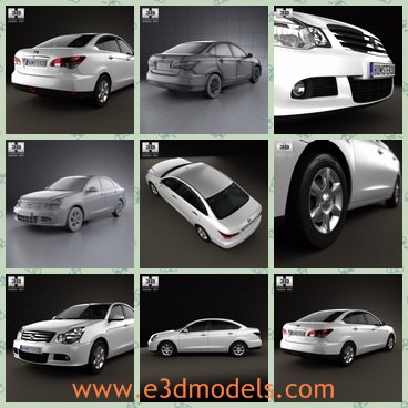 3d model the nissan car - This is a 3dmodel of the Nissan car,which is created accurately, in real units of measurement, qualitatively and maximally close to the original.