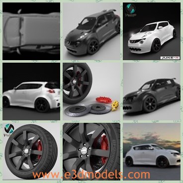 3d model the Nissan car wheel - This is a 3d model of the Nissan car wheel,which is compact and created by the famous designer of the world.