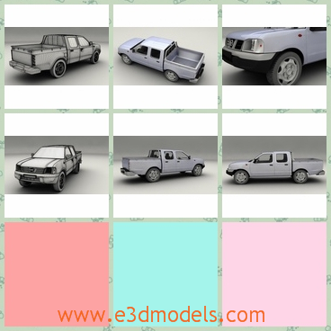 3d model the Nissan pickup truck - This is a 3d model of the Nissan pickup truck,which is made in high quality and the truck is practical.