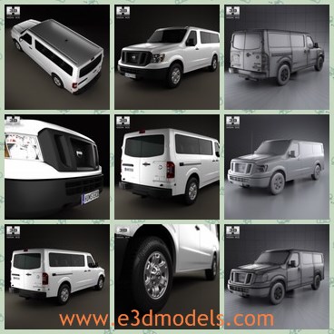 3d model the Nissan van - This is a 3d model of the Nissan van,which was created on real car base. It