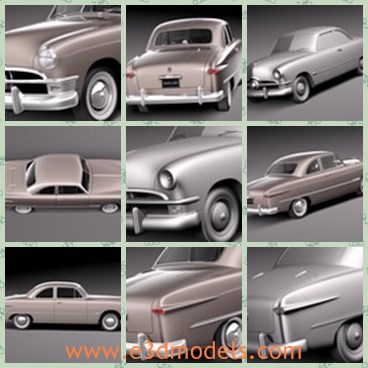 3d model the old car - This is a 3d model of the old and antique car,which is made in 1950 and popular at that time.