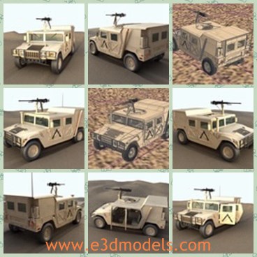 3d model the old car - This is a 3d model of the old car,which is detailed and common in army.The model is antique and charming.