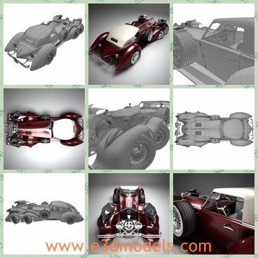3d model the old car - This is a 3d model of the old car,which is the new product of the concept.The car is small and fast,which is created with single seat.
