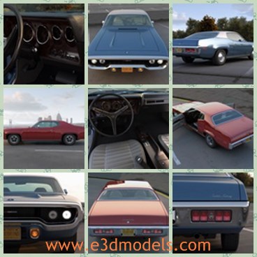 3d model the old car in 1971 - This is a 3d model of the old car in 1971,which is made with high quality and many people loved it.