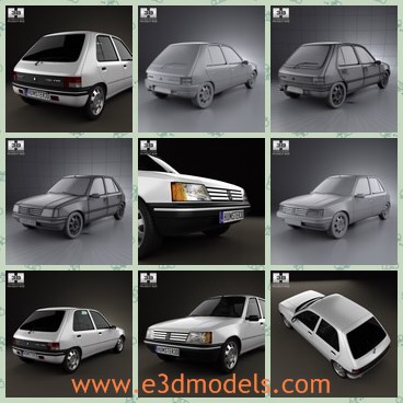 3d model the old car in France - This is a 3d model of the old car in France,which is firstly created in 1998 and created with five doors.
