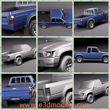 3d model the old truck - This is a 3d model of the old truck,which is old and antique.The car was popular from 1989 t0 1997.