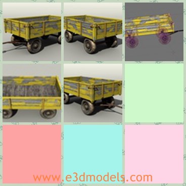3d model the old truck - This is a 3d model of the old wheel truck,which is yellow and practical in real life.