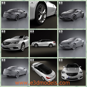 3d model the Opel car - This is a 3d model of the Opel car of Germany and the car is made with two doors and the it was made in 2013.