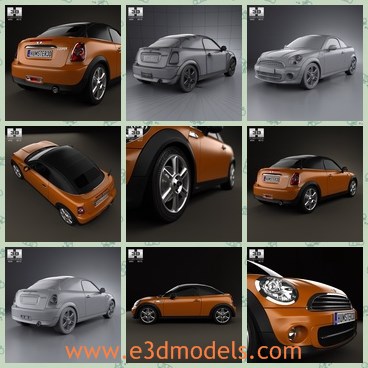 3d model the orange car - This is a 3d model of the orange car,which is made in 2013 and compact.The model was created on real car base. It
