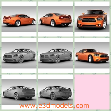 3d model the orange car in 2013 - This is a 3d model of the orange car in 2013,which is the sports car made in USA.The model is popular.