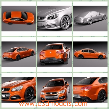 3d model the orange car of Holden - THis is a 3d model of the orange car,which is the brand of Australia,and the car is practical and popular.