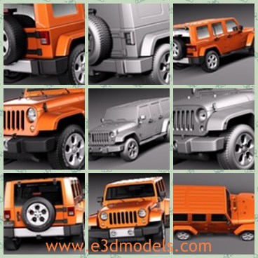 3d model the orange jeep - This is a 3d model of the orange jeep,which is limited and popular in 2013.
