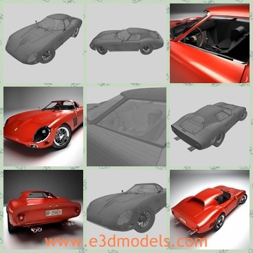 3d model the orange racing car - This is a 3d model of the orange racing car,which is modern and luxury.The car is the famous type made by Italy.