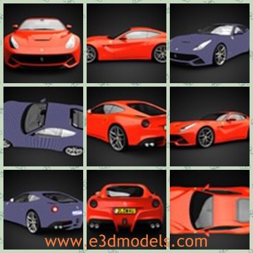 3d model the orange sports car - This is a 3d model of the orange sports car,which is the famous Italian brand in the world.