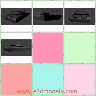 3d model the panzer - This is a 3d model of the panzer,which is  fictional water tank used for sea-based support of infantry, or for attacking other small craft.