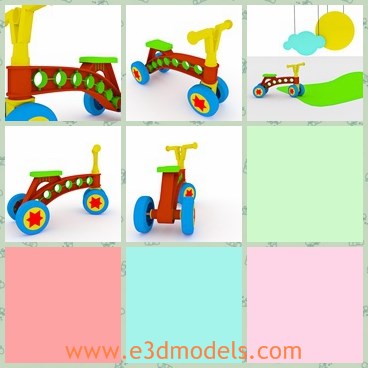 3d model the plastic toy for kids - This is a 3d model of the plastic toy for kids,which are cute and popular for kids.The model is colorful and attractive.