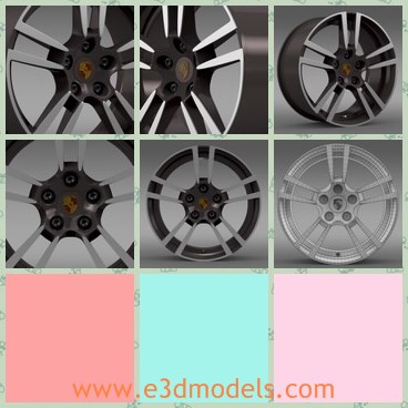 3d model the Porsche 911 wheel - This is a 3d model of the Porsche 911 wheel,which is new and made with steel materials.