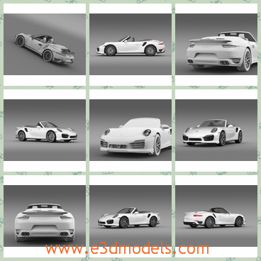 3d model the porsche car in 2014 - This is a 3d model of the Porsche car in 2014,which is white and modern.The model is popular among the young people.