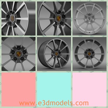 3d model the Porsche car rim - This is a 3d model of the Porsche car rim,which is alloyed and made with good quality.