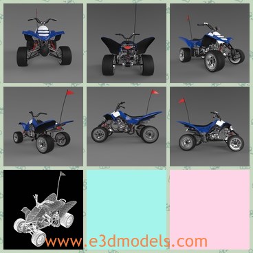 3d model the quadricycle - This is a 3d model of the quadricycle,which is made with high quality materials and in details.