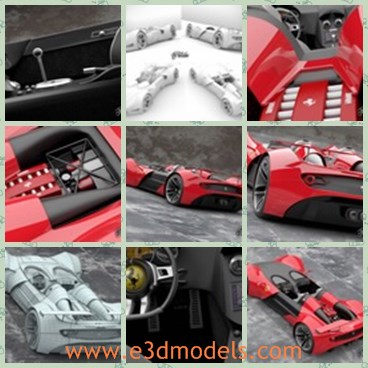 3d model the racing car - This is a 3d model of the racing car,which is made in Italy.The car is the new one made withtwo-seat, ultimate speed machine in the vein of the Enzo.