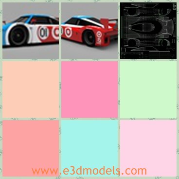3d model the racing car - Thi is a 3d model of the racing car,which is modern and made with two doors.The car is grand and modern.